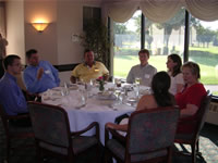 Scott Kirklin, Monica Denis, Deb (advisor) and alumni
