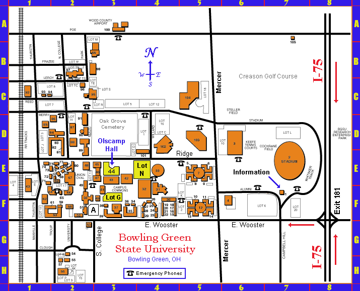 Campus Map Bowling Green State University