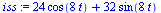 `+`(`*`(24, `*`(cos(`+`(`*`(8, `*`(t)))))), `*`(32, `*`(sin(`+`(`*`(8, `*`(t)))))))